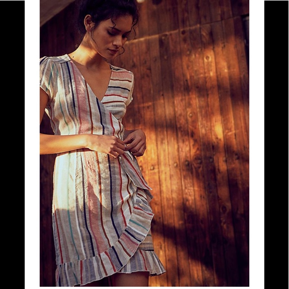 Free People Wrap It Up multistripe mini dress.